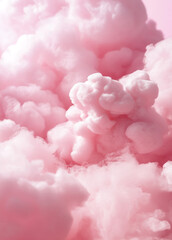 Poster - Soft pink clouds create a dreamy atmosphere in a serene setting conveying tranquility and peace