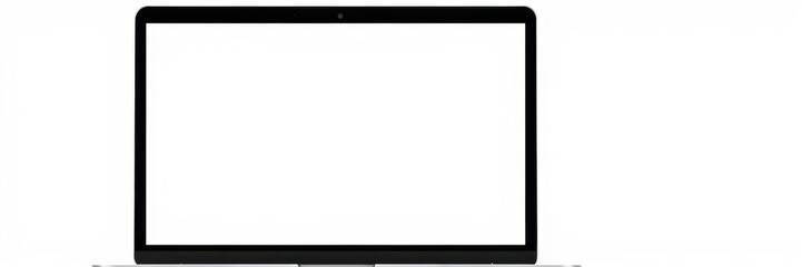 Wall Mural - Laptop computer mockup with blank white screen for customizable design, white, blank