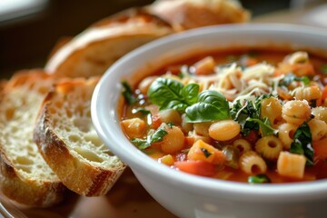 Poster - Minestrone soup and bread