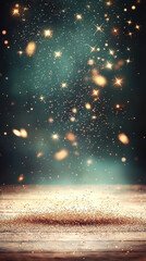 Poster - mesmerizing display of shimmering golden lights and sparkling particles creates magical atmosphere, perfect for festive occasions
