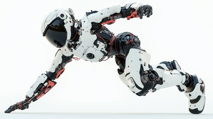 Poster - A futuristic humanoid robot in a dynamic pose, showcasing advanced design and technology.