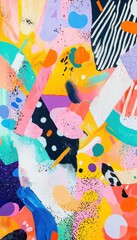 Aufkleber - abstract colorful art piece with bold textures and vibrant composition ideal for modern decor and cr