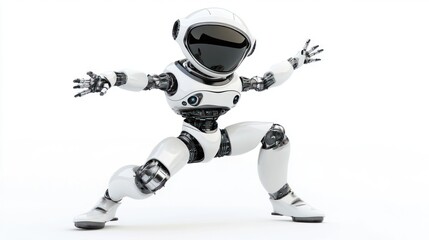 Poster - A futuristic humanoid robot in a dynamic pose, showcasing advanced technology and design.