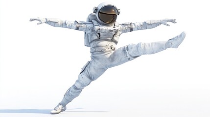 Leinwandbilder - An astronaut performing a dance pose in a futuristic style.