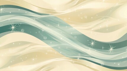 Aufkleber - Abstract pastel swirls in mint green and baby blue artistic background digital art fluid motion creative design soft color palette