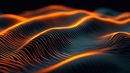 Poster - Abstract waves with glowing lines create a dynamic visual effect.