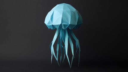 Aufkleber - A geometric, stylized representation of a jellyfish in a minimalist design.