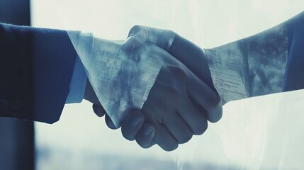 Poster - A close-up of two hands shaking, symbolizing agreement or partnership.