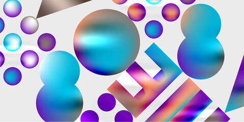 Poster - Triangles, circles, squares, rectangles design. Vector Illustration For Wallpaper, Banner, Background, Card, Book Illustration, landing page
