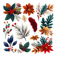 Wall Mural - Colorful Autumn Leaves and Flowers Arrangement on Dark Background