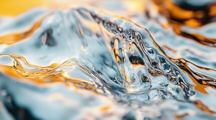 Poster - Close-up of flowing molten metal an artistic digital representation in vibrant colors