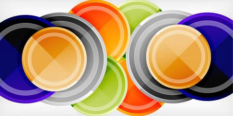 Poster - Minimal geometric abstract background. Circle triangle design