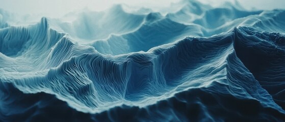 Poster - Layered ripple patterns in ocean waves a serene abstract nature digital art perspective