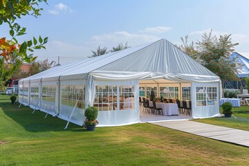 Wall Mural - White wedding tent for ceremonies