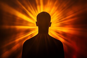 Canvas Print - a man's head is in the center of a bright light