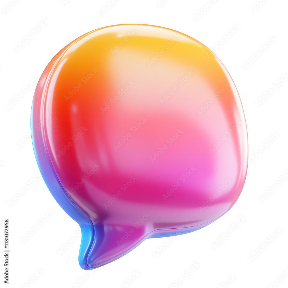 3d icon Vibrant speech bubble showcasing colorful conversations and ...