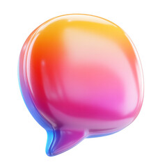 Aufkleber - 3d icon Vibrant speech bubble showcasing colorful conversations and social media engagement, with a transparent background for flexible usage
