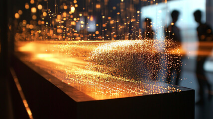 Poster - Ai generate sparkling effects in industrial setting technology exploration modern environment dynamic viewpoint innovation concept
