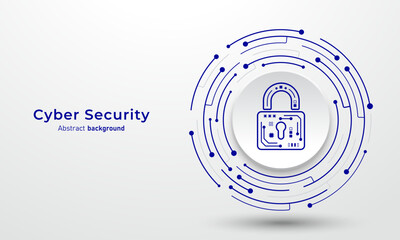 Leinwandbilder - Padlock on circuit board. Concept of cybersecurity and network protection. Secure technology and data protection system. Abstract background for website and banner. Vector illustration.