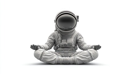 Aufkleber - An astronaut in a meditative pose, symbolizing tranquility and exploration.