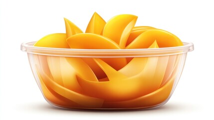 Poster - A clear bowl filled with vibrant orange fruit slices, showcasing freshness and appeal.