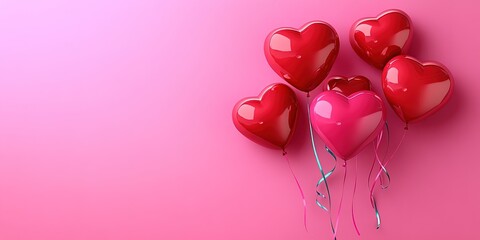 Poster - Colorful heart-shaped balloons create a festive atmosphere for celebrations and romantic occasions