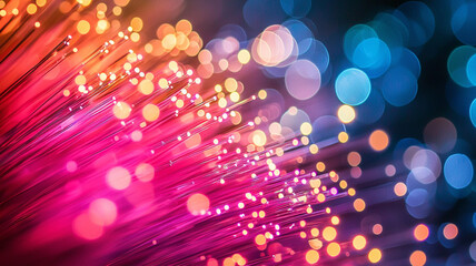 Fototapete - Vibrant ai-generated light patterns digital space abstract art colorful background close-up view technology concept