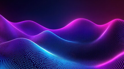 Poster - A vibrant abstract wave pattern with neon colors, creating a sense of depth and movement.