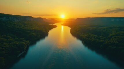 Wall Mural - Ozarks Lake created with Generative AI Technology, ai, generative