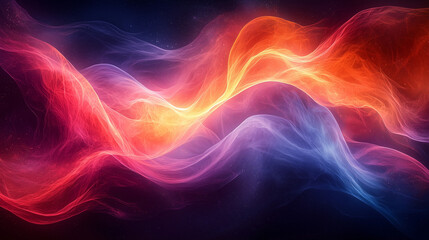 Wall Mural - swirling ribbons of fiery light dance across the cosmic void in an abstract display of color and motion
