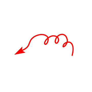 Curly red arrow