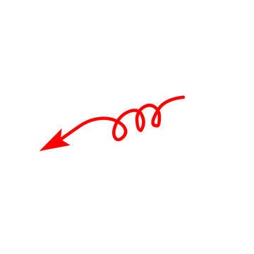 Curly red arrow