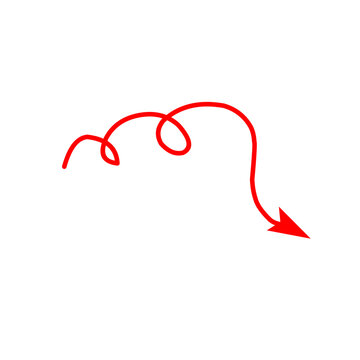 Curly red arrow