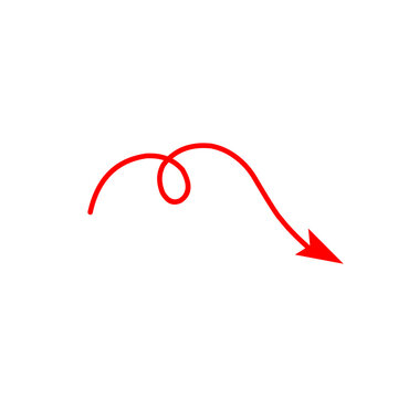 Curly red arrow