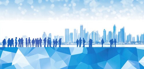 Poster - Silhouetted figures against a city skyline, creating a calm, modern atmosphere.