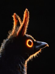 Aufkleber - A stylized animal portrait featuring glowing eyes against a dark background.