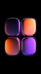 Poster - Dynamic gradient squares with vibrant colors isolated on a black background showcasing modern digital design concepts