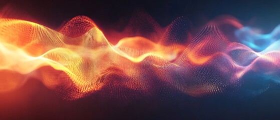 Poster - Rhythmic pulses of light and sound harmoniously blending into a captivating abstract visualization that evokes a sense of energy motion and harmony