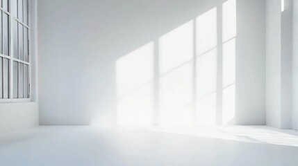 Poster - Blank white studio background. 
