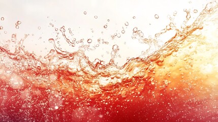 Poster - Vivid and dynamic image of a refreshing soda splash with vibrant fizzy bubbles and effervescent textures creating a captivating abstract pattern against a bright white backdrop