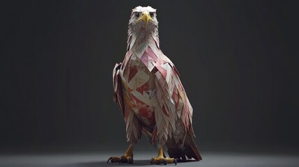 Aufkleber - A stylized paper sculpture of an eagle, showcasing artistic design and craftsmanship.