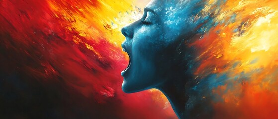 Poster - Vibrant of Dynamic Vocal Pitch Changes Depicting Expressive Audio Frequencies and Emotional Energies