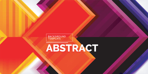 Poster - Arrow symbols created with 3d effects and line texture geometric abstract background