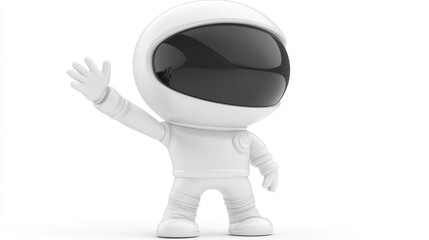 Poster - A cheerful cartoon astronaut waving, representing space exploration and adventure.