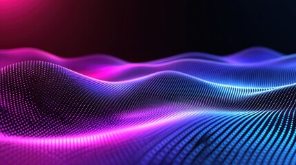 Poster - Abstract digital waves in vibrant colors, creating a visually captivating landscape.