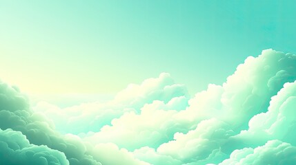 Poster - Seamless gradient of pastel green blending into sky blue, offering a clean, modern, and refreshing background.