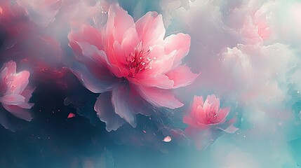 Poster - Soft, transparent layers blending seamlessly into one another, evoking a sense of calm and visual harmony.
