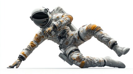 Poster - An astronaut in a dynamic pose, showcasing a futuristic space suit design.