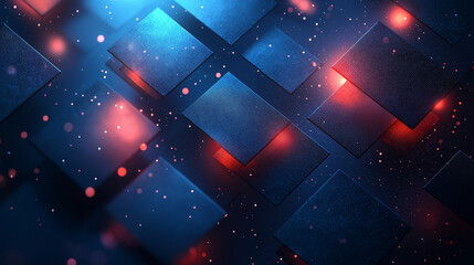 Wall Mural - blue background with geometric squares and rectangular blocks, forming an abstract pattern, represen