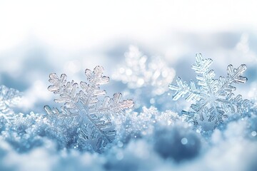 Fototapete - christmas background with snowflakes